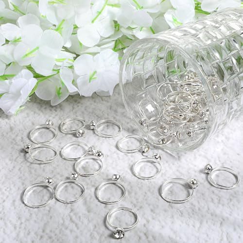 36 Packs Fake Diamond Rings for Bridal Shower Decorations