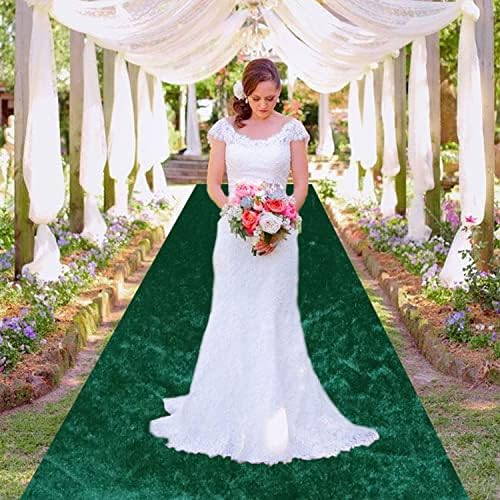 MODFUNS Emerald Green Aisle Runner Rug for Wedding Ceremony 4x15 FT