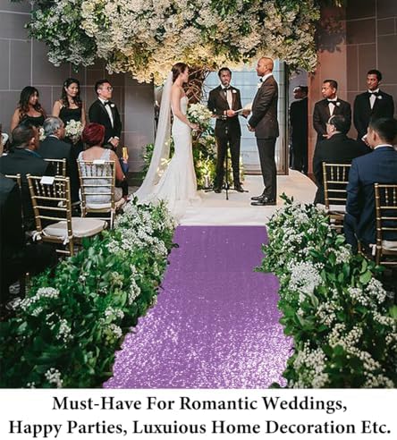 DUOBAO Lavender Sequin Aisle Runner 15FTx2FT Wedding Decor