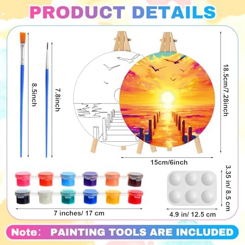 Supervitae 72 Piece Paint and Sip Canvas Kit for Adults