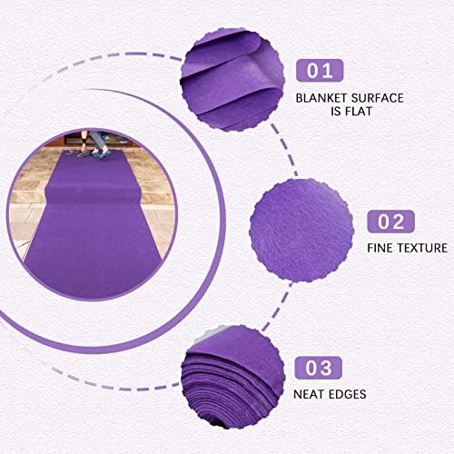 Purple Carpet Aisle Runner Rug 30m 2mm Thick Wedding Party Decor