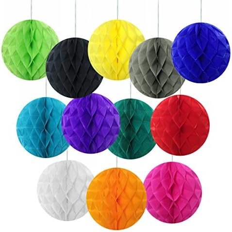 Wrapables 6 Inch Tissue Honeycomb Balls Set of 5 White