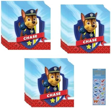 Paw Patrol Party Supplies Bundle 48 Napkins 1 Sticker Sheet