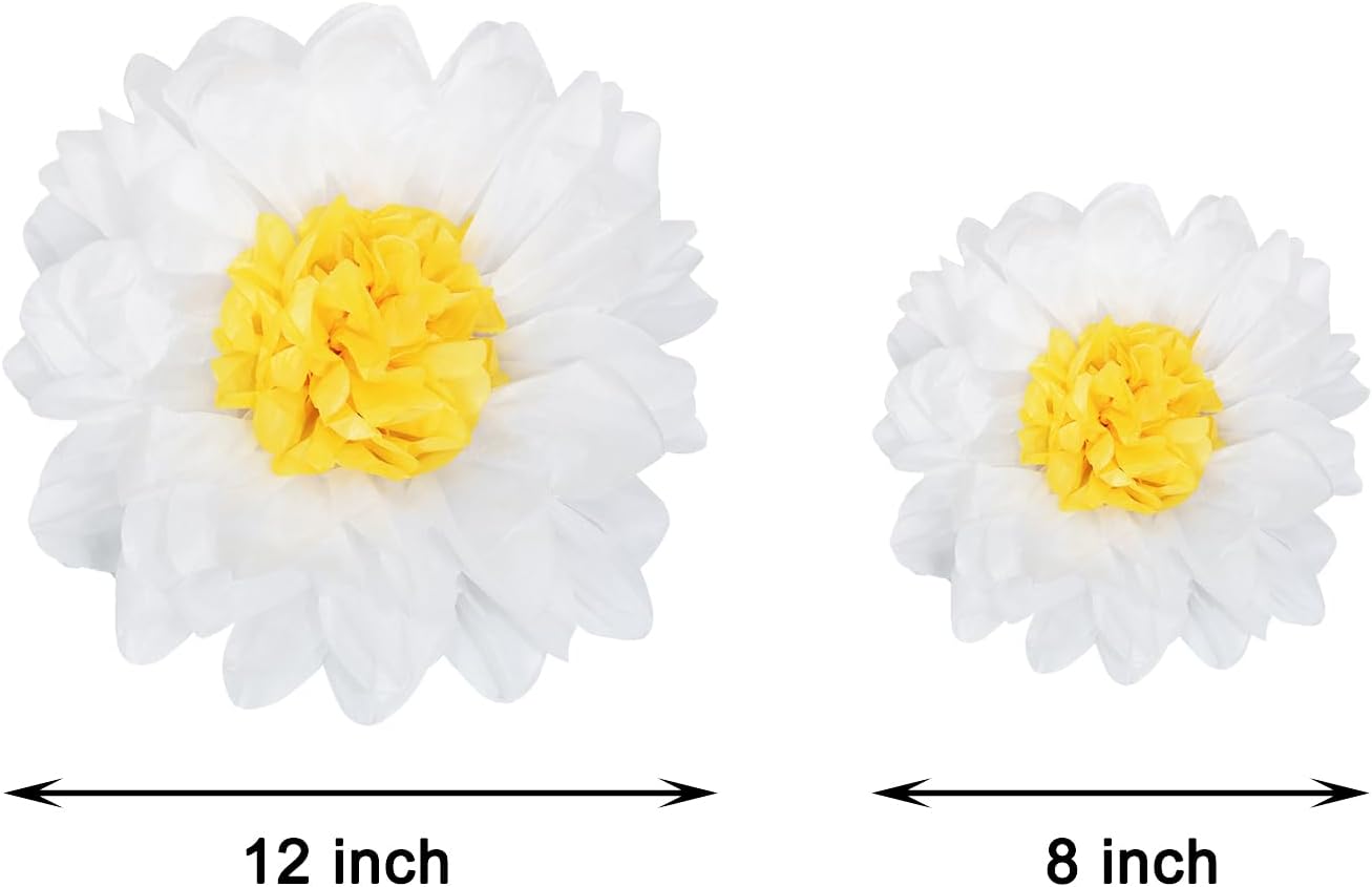 Penta Angel Daisy Tissue Paper Flowers Pom Poms 6Pcs