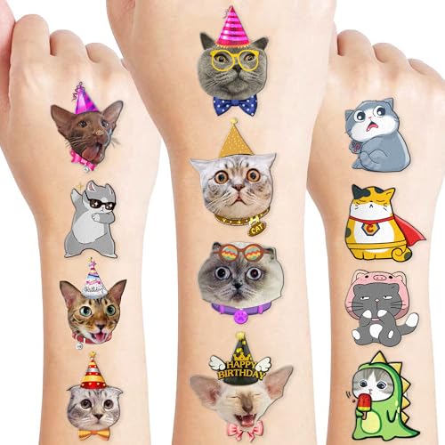 96PCS Cat Pet Animal Paw Temporary Tattoos for Kids