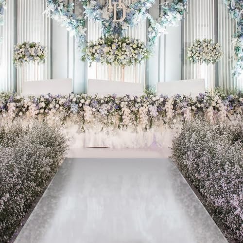 33x33 ft Double Sided Silver Mirror Aisle Runner