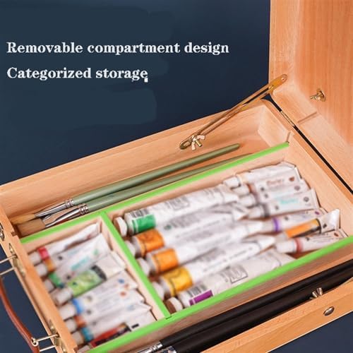 Adjustable Wooden Art Easel Storage Box for Artists and Students