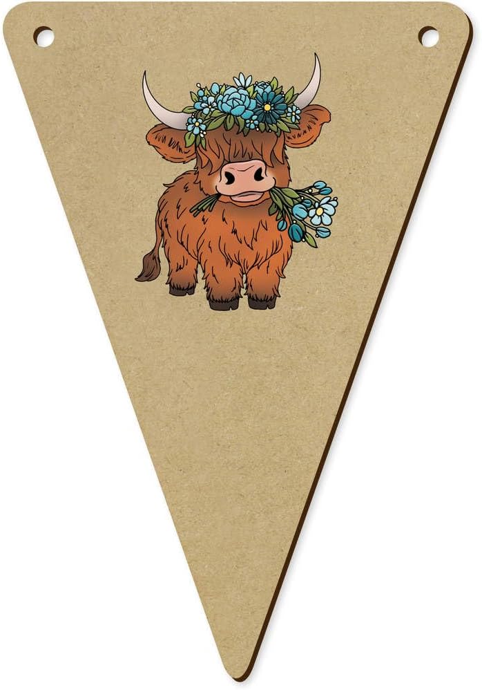 Azeeda 5x140mm Highland Cow Bunting Flags