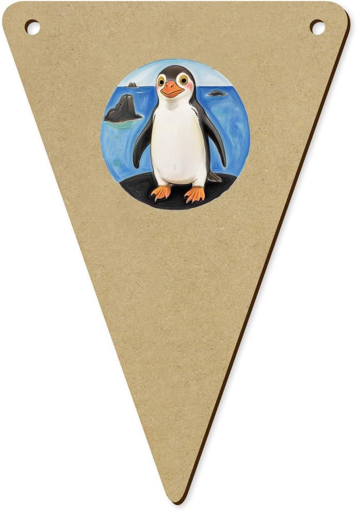 5 Yellow Eyed Penguin Wooden Bunting Flags