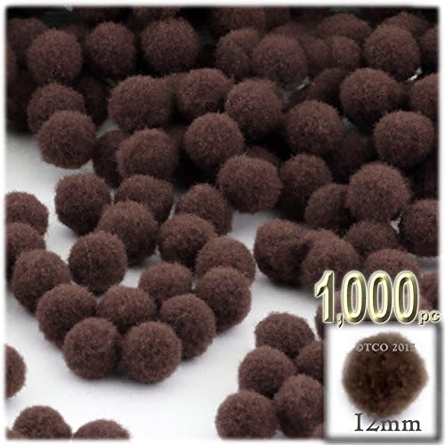 The Crafts Outlet 1000 Piece White Pom Poms 12mm