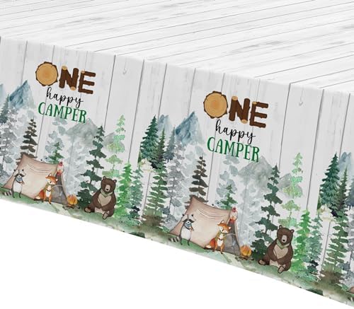 Camping Birthday Party Tablecloth Set 3 Pack 54x108