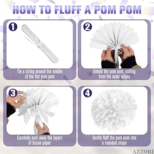 16 Pcs Light Purple Party Decorations Elegant Tissue Paper Flowers