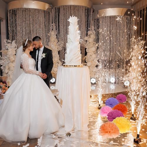 PATIKIL 6 Inch White Tissue Pom Poms Flowers 20 Pack