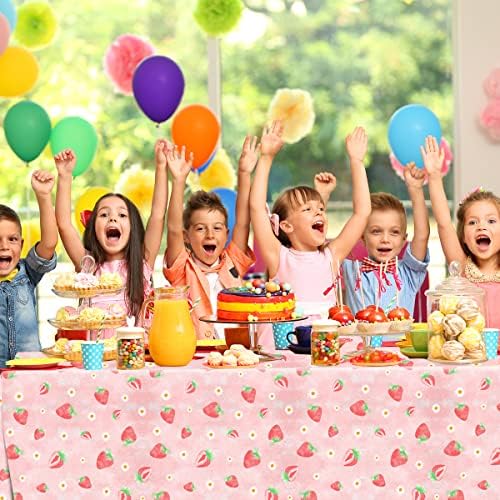 HAKOTI 3 Pack Strawberry Table Cloth for Party Decorations