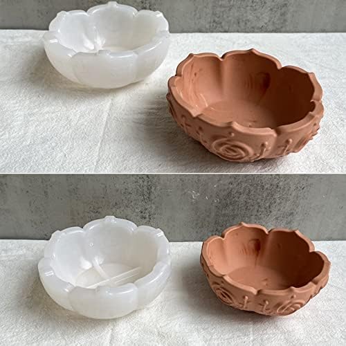 2PCS Flower Tray Resin Mold for DIY Jewelry and Candle Holder
