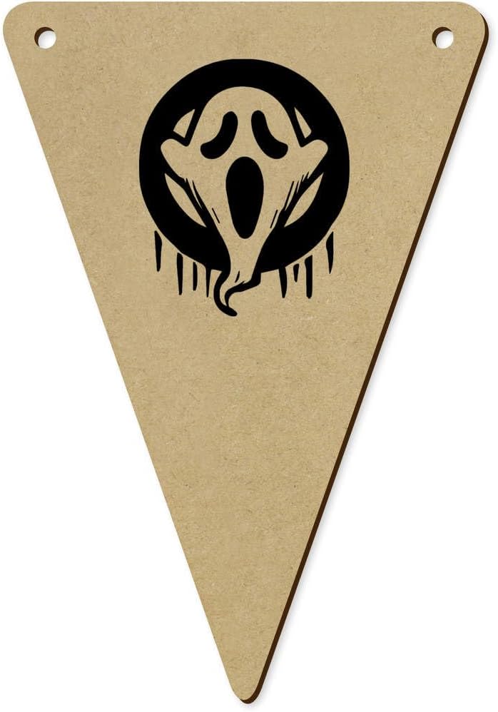 5 x 140mm Spooky Ghost Wooden Bunting Flags
