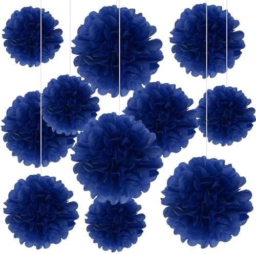 20PCS Royal Blue Tissue Paper Pom Poms for Party Decor