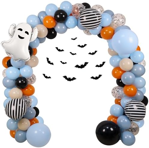 Halloween Baby Shower Balloon Arch Kit with 3D Bats