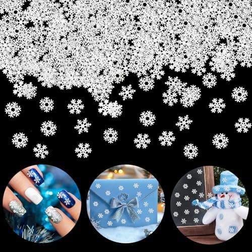 400 Pcs Mini Metal Snowflake Craft Decor