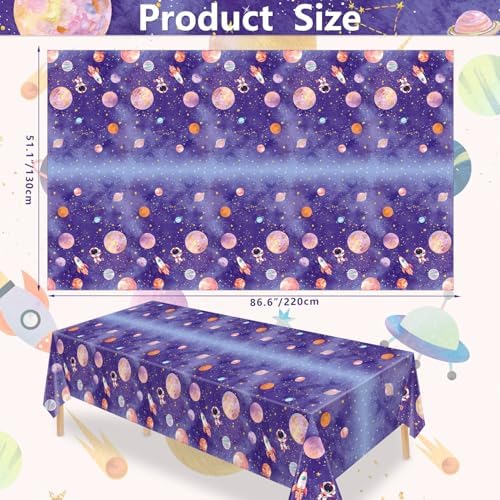 4 Pack Galaxy Tablecloth - Space Theme Decor Cover