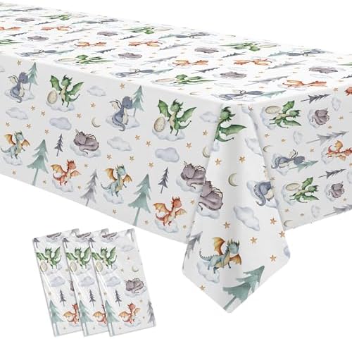 Dragon Birthday Tablecloth 3 Pack 86in x 55in