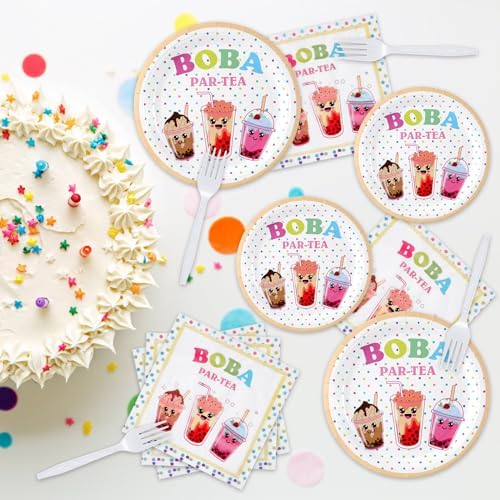 Hoolerry Bubble Tea Party Decorations Set 122 Pcs