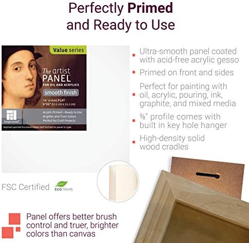 Ampersand Art Supply Wood Gesso Panel 5x7