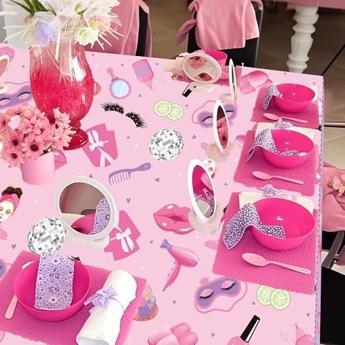 Umoni Spa Tablecloth Makeup Themed Birthday Party Decorations 2PCS