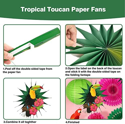 Tropical Birds Toucan Parrot Decorations for Summer Beach Party
