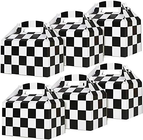 Racing Flag Gift Bags 24 Pcs Checkerboard Treat Box Party Favor Supplies