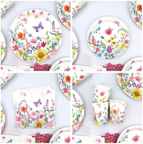 Wildflower Party Tableware Set for 20 Guests