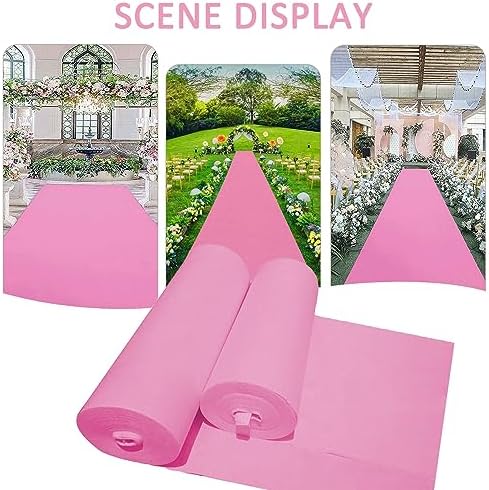 Pink Aisle Runner Carpet 15x30m Non-Slip Wedding Decor