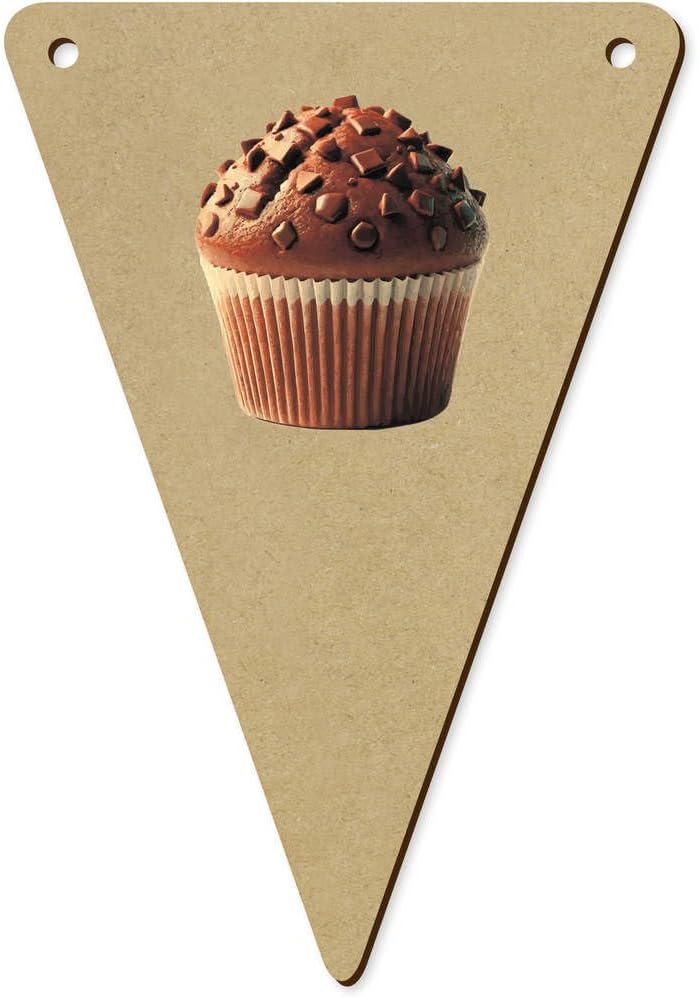 5 x 140mm Chocolate Chip Muffin Wooden Bunting Flags