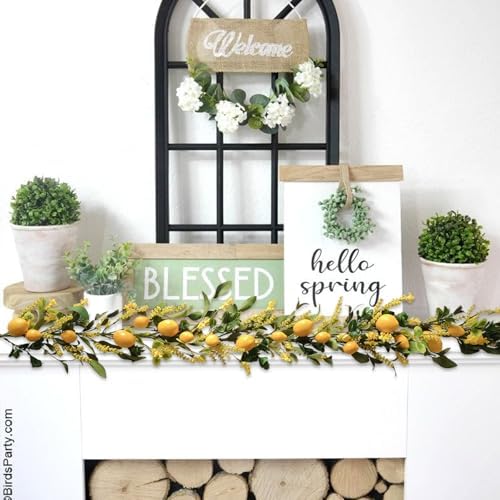 TEMPUS 54 Ft Artificial Lemon Garland for Home Wedding Decorations