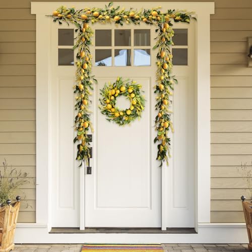 TEMPUS 54 Ft Artificial Lemon Garland for Home Wedding Decorations