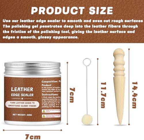 200g Leather Edge Sealer Kit for Smooth Glossy Edges