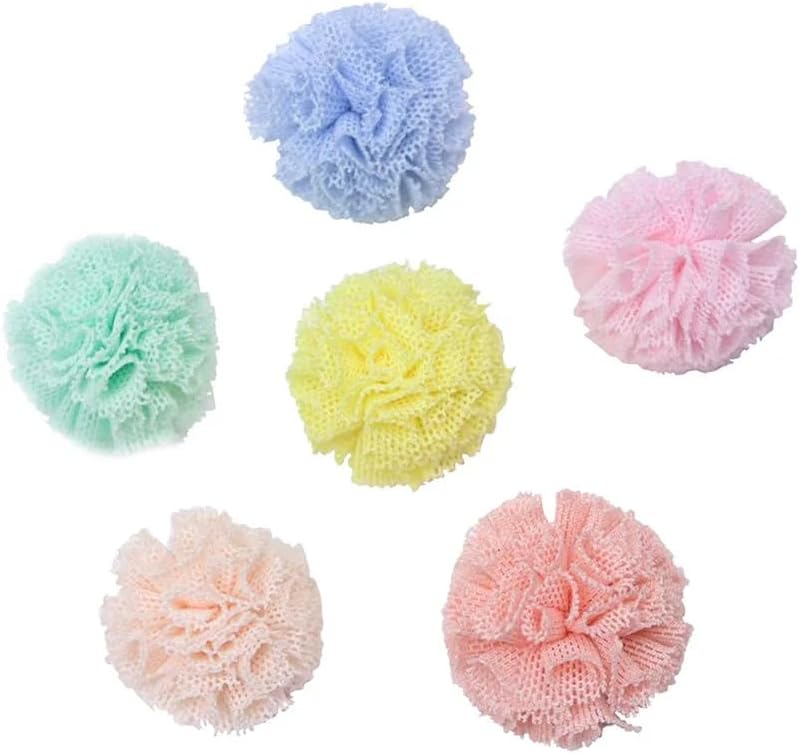DIY Gauze Elastic Flower Pompoms for Hairpins Jewelry Crafting