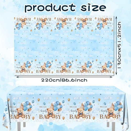 Bear Baby Shower Tablecloth 3 Pack Neutral Decorations