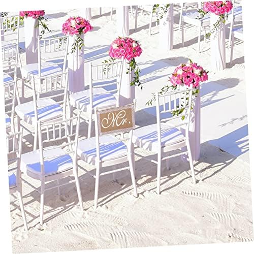 Gadpiparty 2pcs Mr Mrs Burlap Chair Signs for Wedding Decor