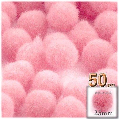 The Crafts Outlet 50-Piece Purple Pom Poms 25mm Round Acrylic Set