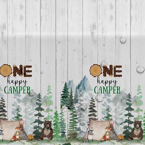 Camping Birthday Party Tablecloth Set 3 Pack 54x108