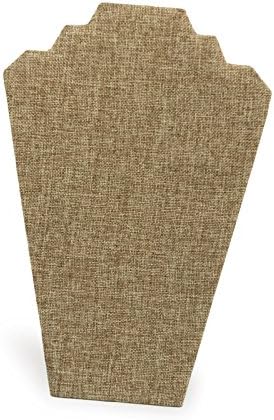 Burlap Jewelry Display Stand with Easel Back Holds 2 Necklaces
