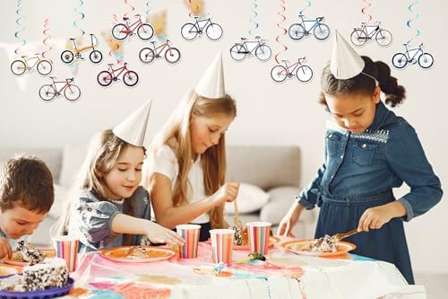 24 Piece Bicycle Hanging Streamers for Birthday Parties
