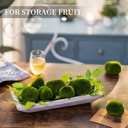 Hanobe Decorative Wood Dough Bowl Rustic Unfinished Natural Table Centerpiece Candle Holder