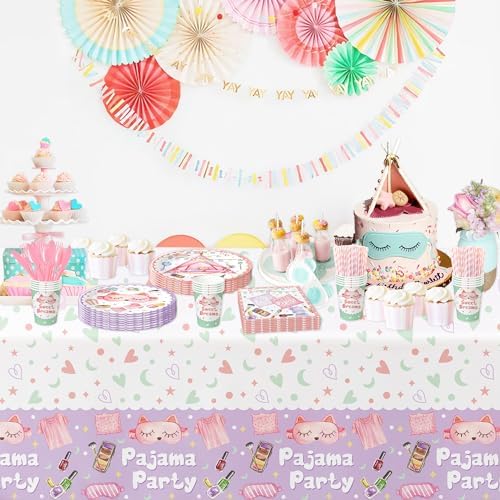 Sleepover Party Supplies Tablecloth 3 Pack
