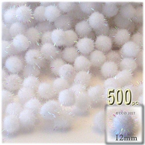 The Crafts Outlet Chenille Sparkly Pom Poms Purple Porcupine 05-inch 500-pc