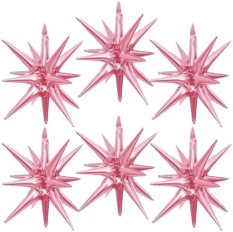 6Pcs Pink Star Balloons Party Decorations