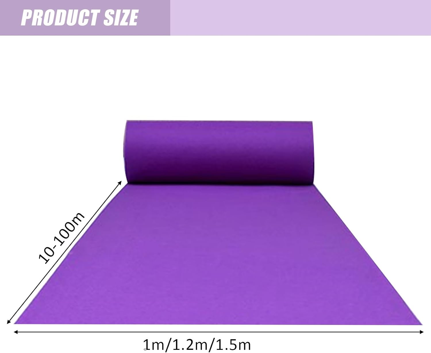 Purple Aisle Carpet Runner for Wedding Events 15x30m