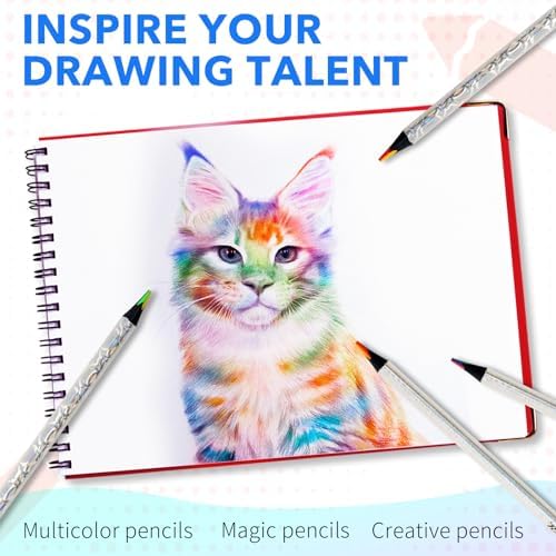 ThEast 30 Rainbow Colored Pencils for Kids and Adults