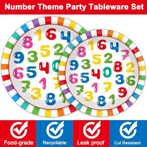 96Pcs Number Themed Party Supplies for 24 Guests